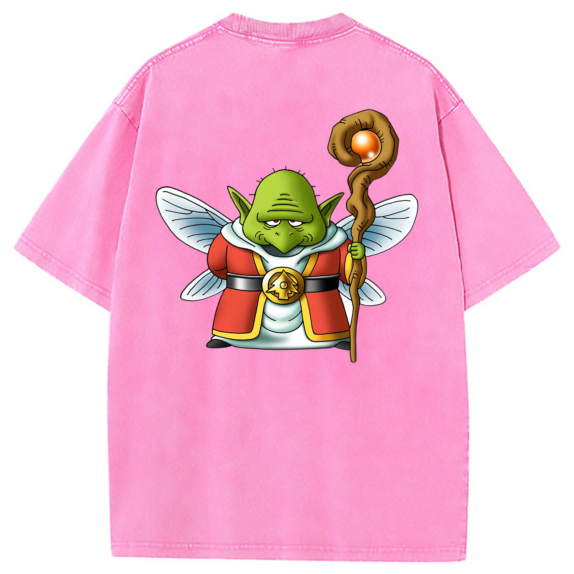 （画像用） ドラゴンクエスト Doragon Kuesuto Dragon Quest 綿100% ヴィンテージ風 半袖Tシャツ（背面プリント）